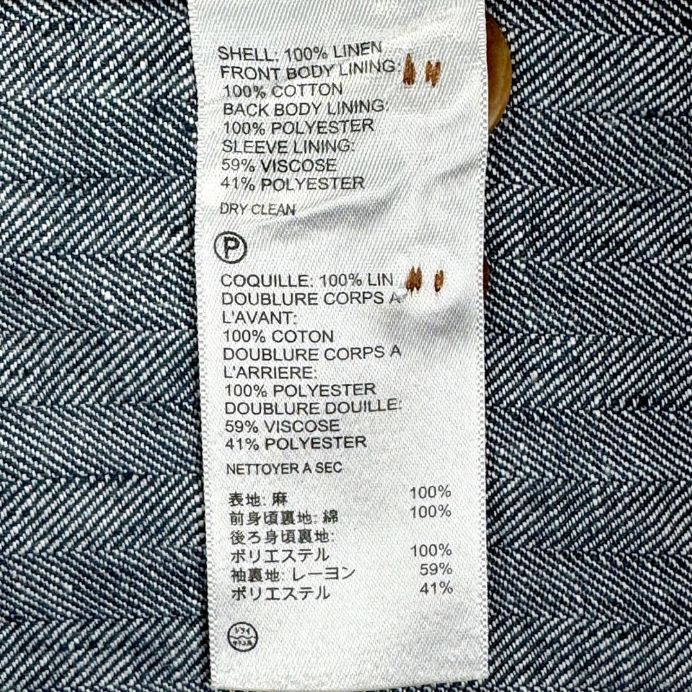 Tommy Bahama Mens XL 100% Irish Linen Blue Herringbone Blazer Sport Coat Coastal - Picture 12 of 13